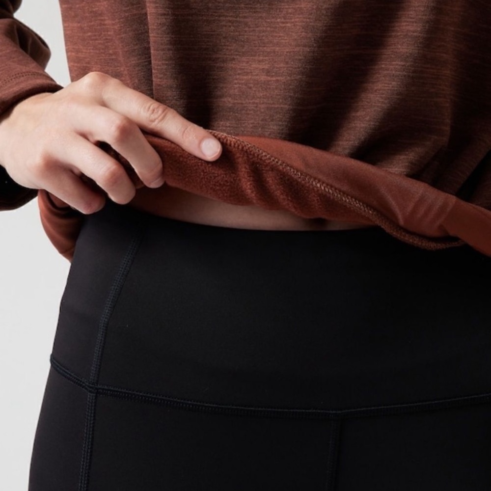 Athleta Altitude Polartec Half Zip Sweatshirt Mahogany Brown XXS - Picture 4 of 12